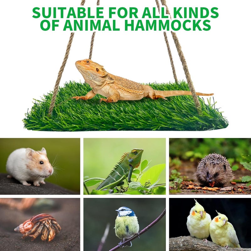 FlidRunest Large Green Bearded Dragon Hammock, Soft Bearded Dragon Hammock Swing Bed, Reptile Lounger Terrarium Hanging Hammock for Hermit Crab, Bearded Dragon, Lizard - Image 5